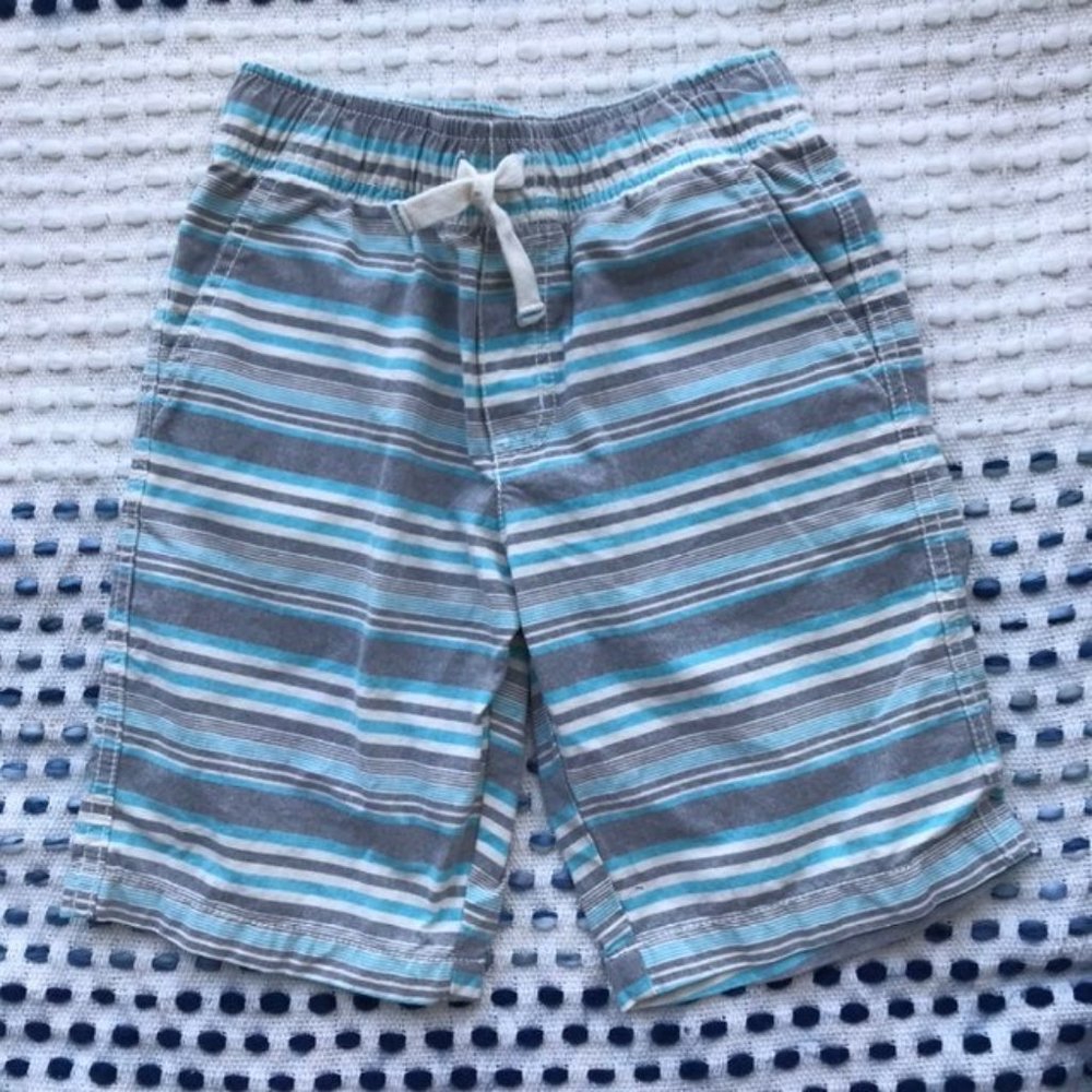Gymboree Boys Blue Gray Striped Shorts